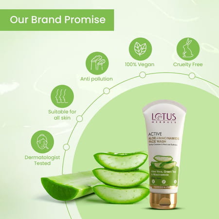 Lotus Herbals Active Aloe + Niacinamide Face Wash 100g ( Pack Of 2)