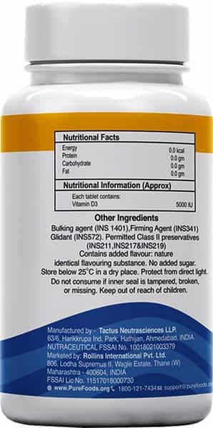 Purefoods Vitamin D3 - 5000 Iu - 60 Tablets