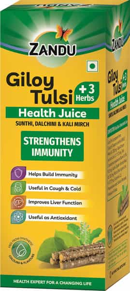 Zandu Giloy Tulsi + 3 Herbs Health Juice - 1000Ml