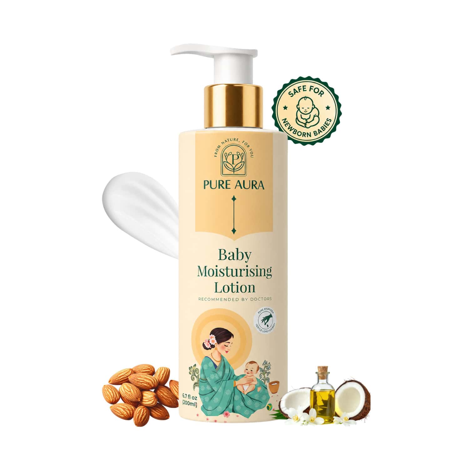 Pure Aura Rich Moisture Baby Lotion-Doctor Recommended Ayurvedic Baby Body Lotion 100ml