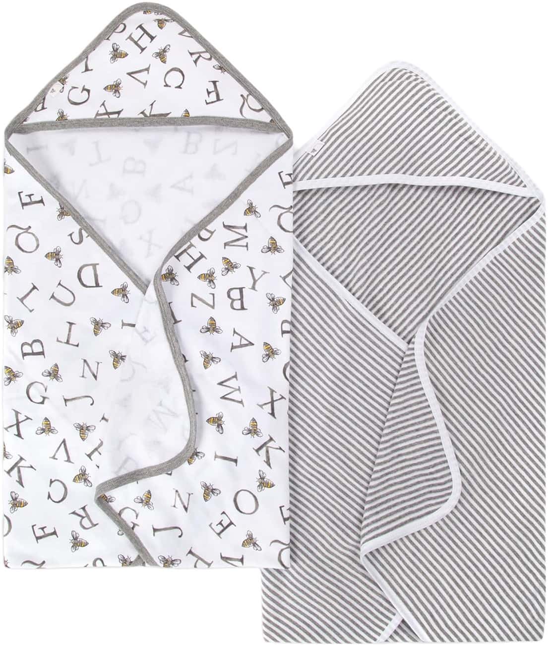 Burt'S Bees Hooded Towel | Baby | Organic Cotton | A-Bee-C | Pack Of 2