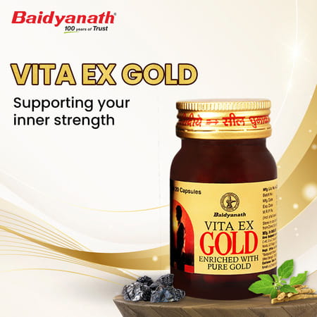 Baidyanath Vita Ex Gold | Boosts Stamina | Testosterone Booster And Vitality - 20 Capsules