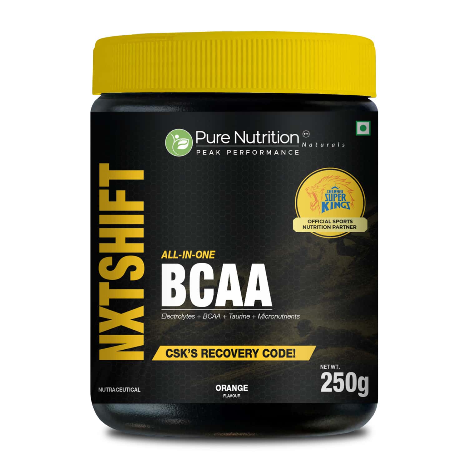 Pure Nutrition Nxtshift Bcaa | Orange | Electrolytes | Amino Acids & Recovery Support 250 Gm