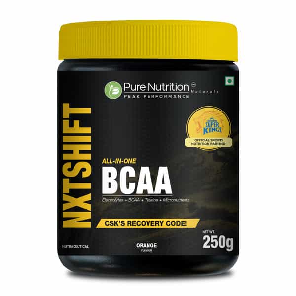 Pure Nutrition Nxtshift Bcaa | Orange | Electrolytes | Amino Acids & Recovery Support 250 Gm