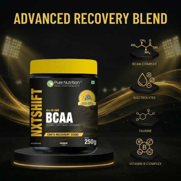 Pure Nutrition Nxtshift Bcaa | Orange | Electrolytes | Amino Acids & Recovery Support 250 Gm