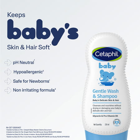 Cetaphil Baby Wash Shampoo | White Chamomile | 230 Ml