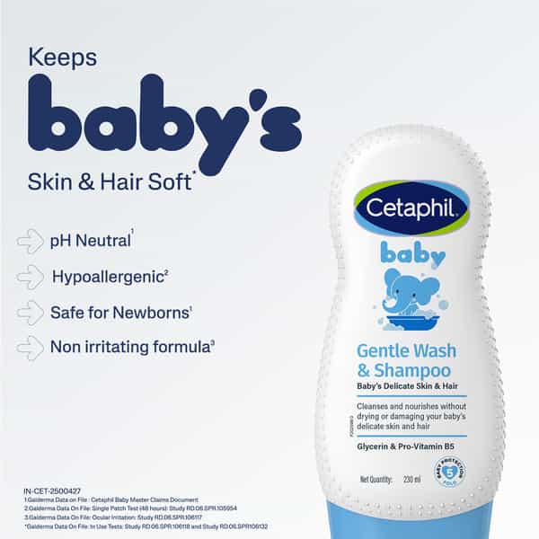 Cetaphil Baby Wash Shampoo | White Chamomile | 230 Ml