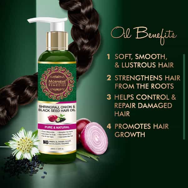 Morpheme Remedies Bhringraj Onion Black Seed Hair Oil 200Ml