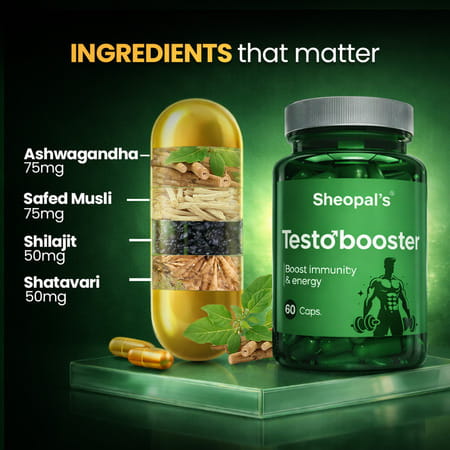 Sheopal's Te-Sto Booster Capsules - 9 Ayurvedic Herbs For Daily Strength Pack 2