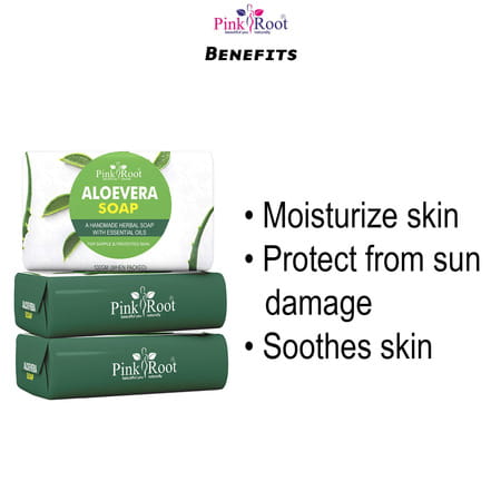 Pink Root Aloe Vera Handmade Soap 100gm (Pack Of 3)