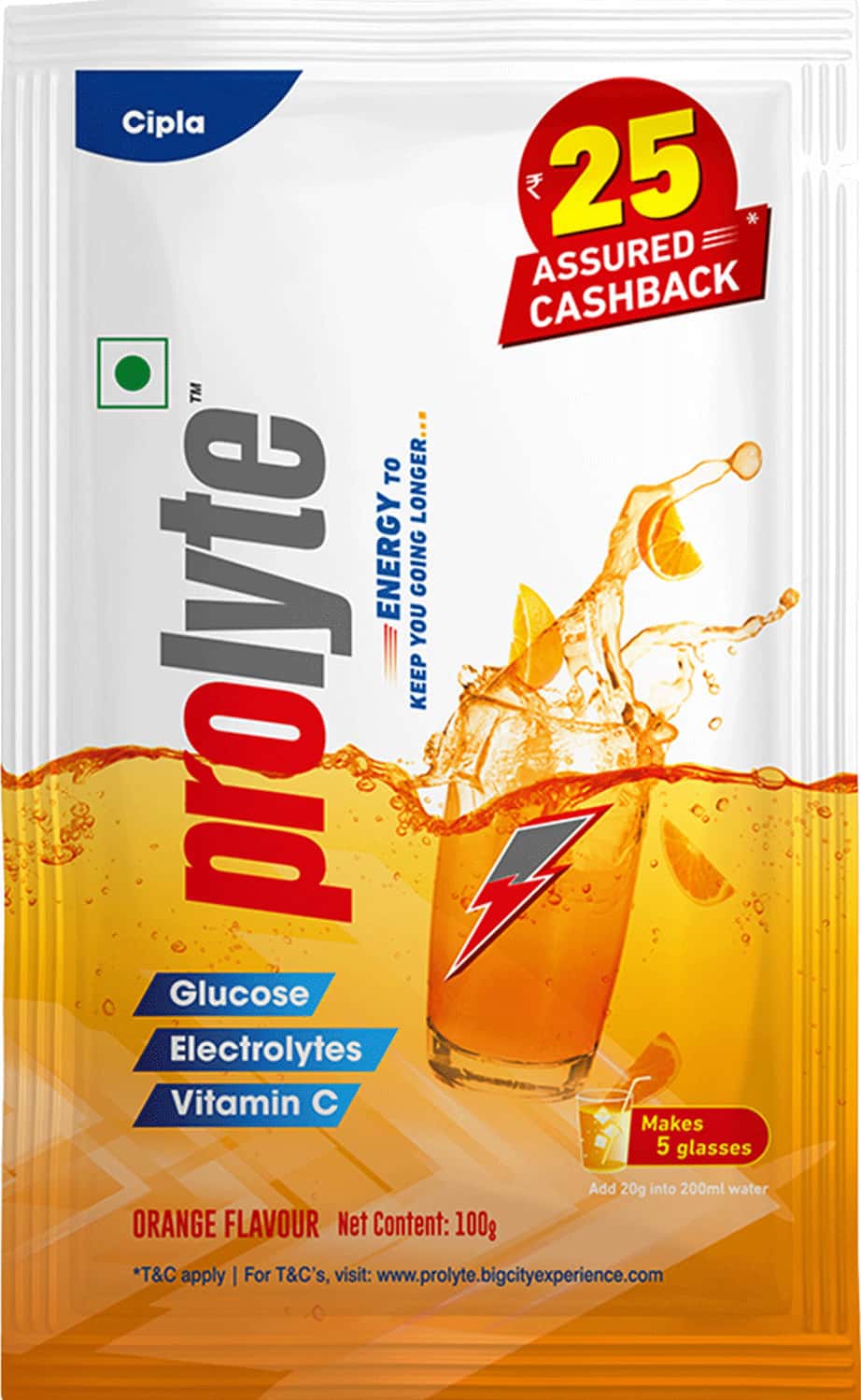 Prolyte Energy Powder Orange 100g (Pack Of 6)