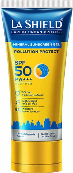La Shield Pollution Protect Mineral Sunscreen Gel Spf 50 - 50Gm