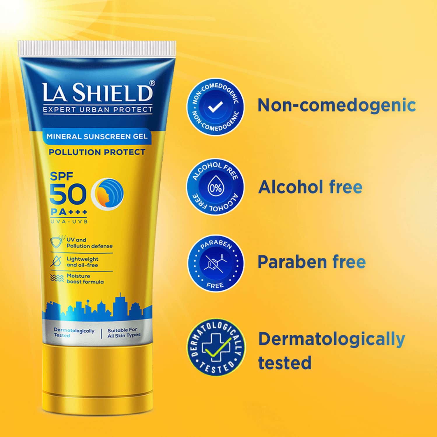Spf Pollution Protection Buy LA SHIELD POLLUTION PROTECT MINERAL SUNSCREEN GEL SPF 50 - 50GM ...