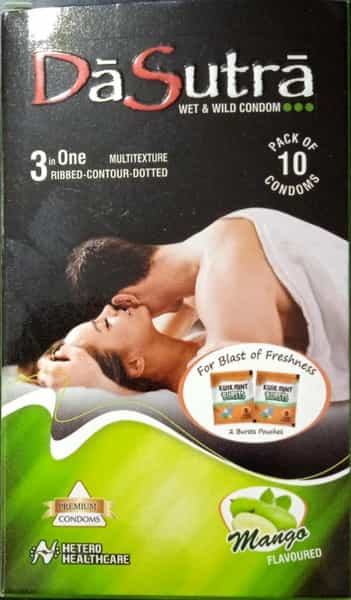 Dasutra Wet And Wild | Premium Condom | Mango | 3 Count