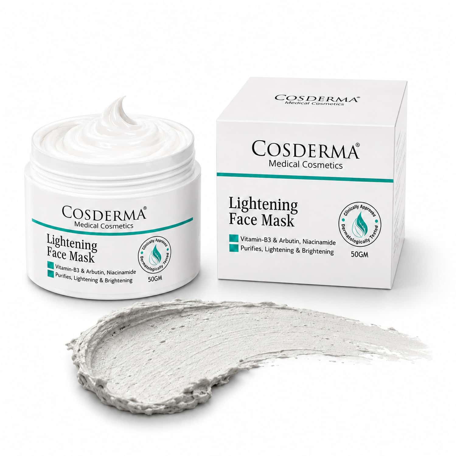 Cosderma Lightening Face Mask | Vitamin B3 | Arbutin & Niacinamide | Skin Brightening Formula 50gm