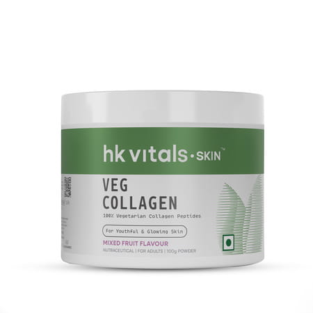 Hk Vitals Veg Collagen Supplement (Mixed Fruit | 100g) | With Biotin | Vitamin C | E