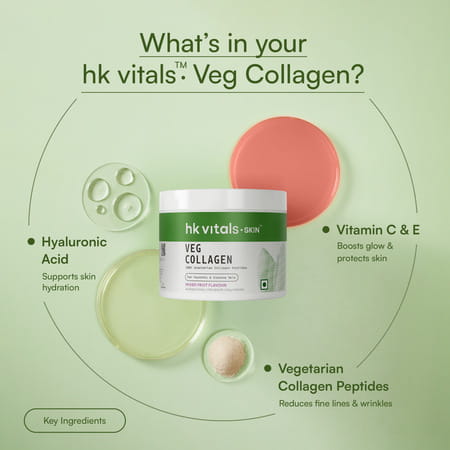 Hk Vitals Veg Collagen Supplement (Mixed Fruit | 100G) | With Biotin | Vitamin C | E