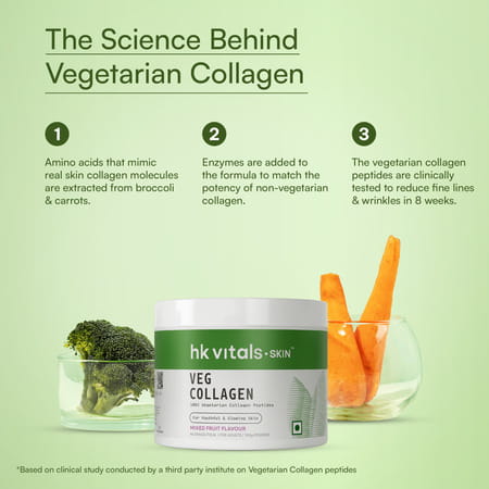 Hk Vitals Veg Collagen Supplement (Mixed Fruit | 100G) | With Biotin | Vitamin C | E