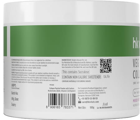 Hk Vitals Veg Collagen Supplement (Mixed Fruit | 100G) | With Biotin | Vitamin C | E