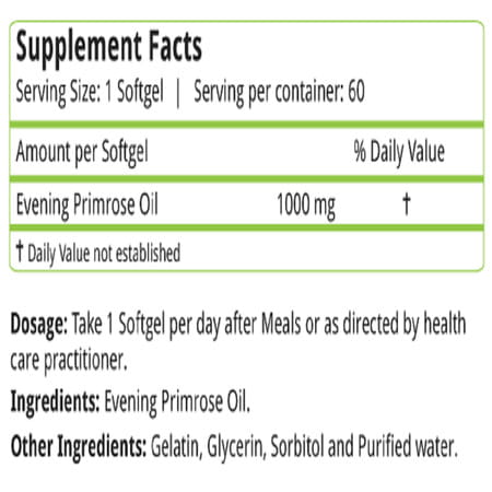 Natures Velvet Evening Primrose Oil 1000mg | 60 Softgels