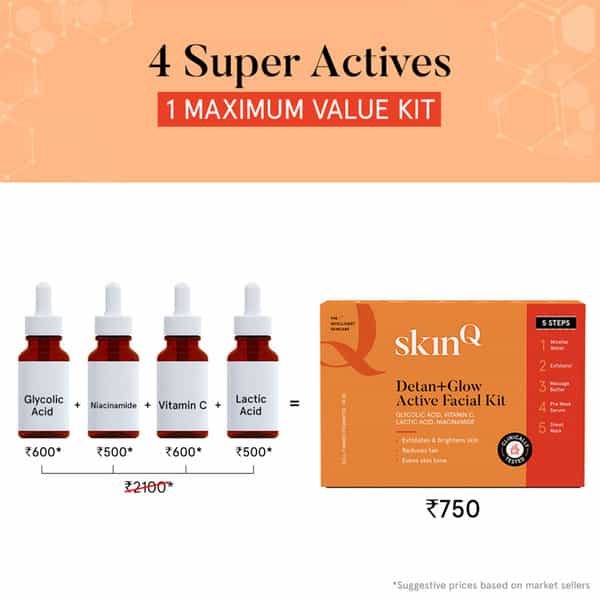 Skinq Detan+Glow Active Facial Kit