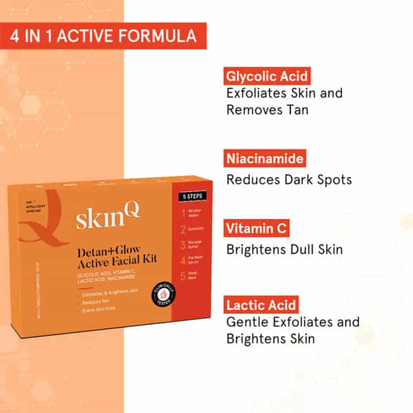Skinq Detan+Glow Active Facial Kit