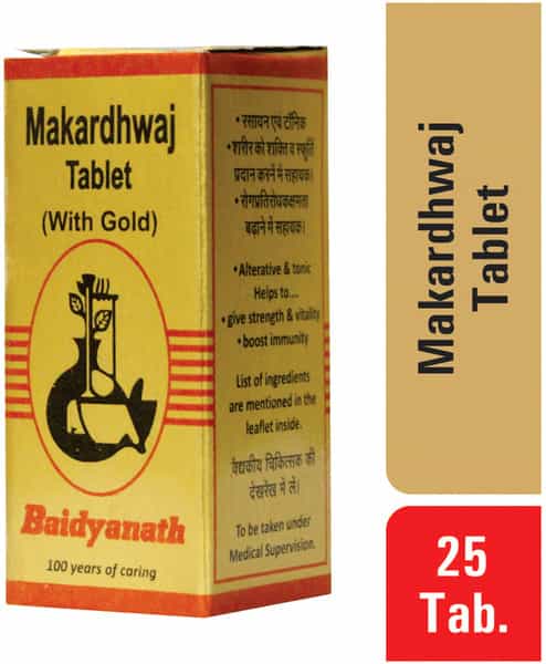 Baidyanath Asli Ayurved Makardhwaja Tablet With Gold - Boost Immunity - 25 Tab