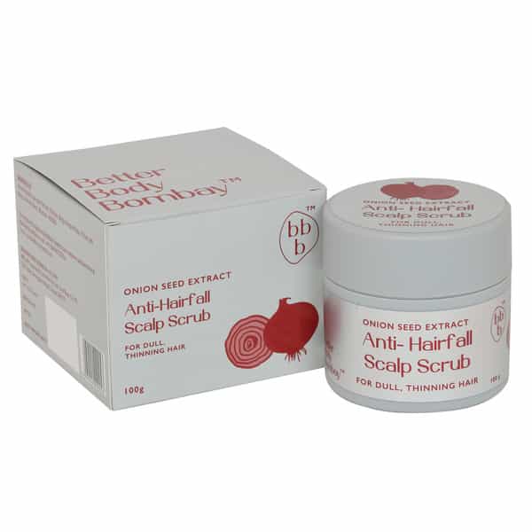 Bbb Better Body Bombay Onion Seed Extract Anti-Hairfall Scalp Scrub | For Dull, Thinning Hair (100G)