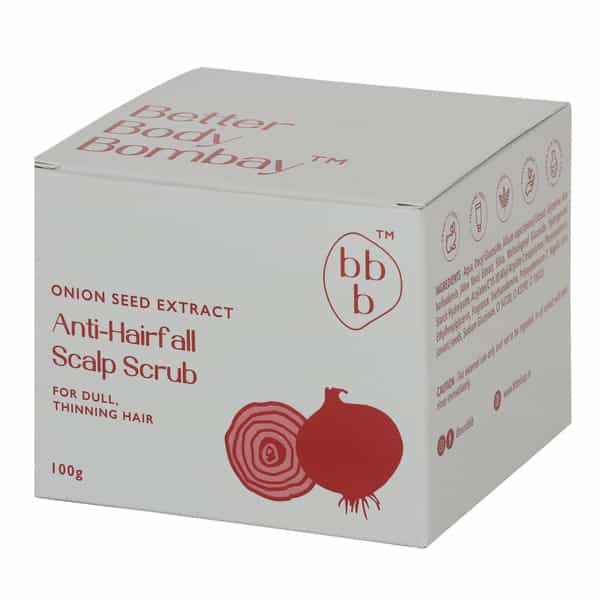 Bbb Better Body Bombay Onion Seed Extract Anti-Hairfall Scalp Scrub | For Dull, Thinning Hair (100G)