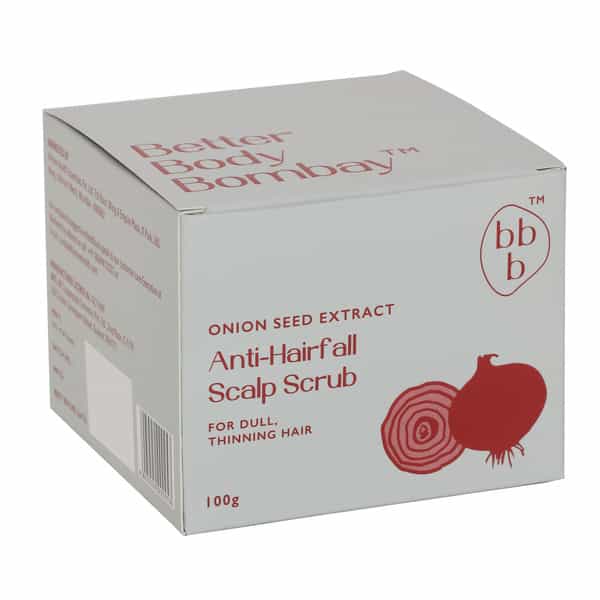 Bbb Better Body Bombay Onion Seed Extract Anti-Hairfall Scalp Scrub | For Dull, Thinning Hair (100G)