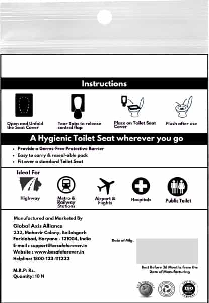 Besafe Forever Disposable Paper Toilet Seat Cover 20 Sheets Blue