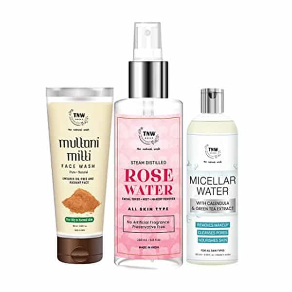 Tnw The Natural Wash Skincare Combo With Micellar Water | Steam Distilled Rose Water