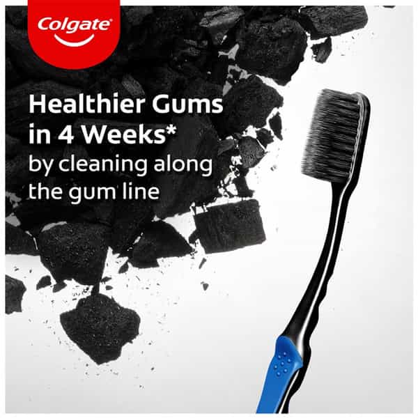 Colgate Slimsoft Charcoal Manual Toothbrush For Adults (Buy 2 | Get 2 Free) - 4 Pcs