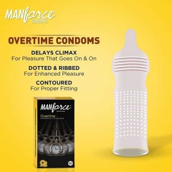 Manforce Ignite Apple-Peach & Overtime Pineapple 3In1 Condoms (Set Of 2 20 Pcs)