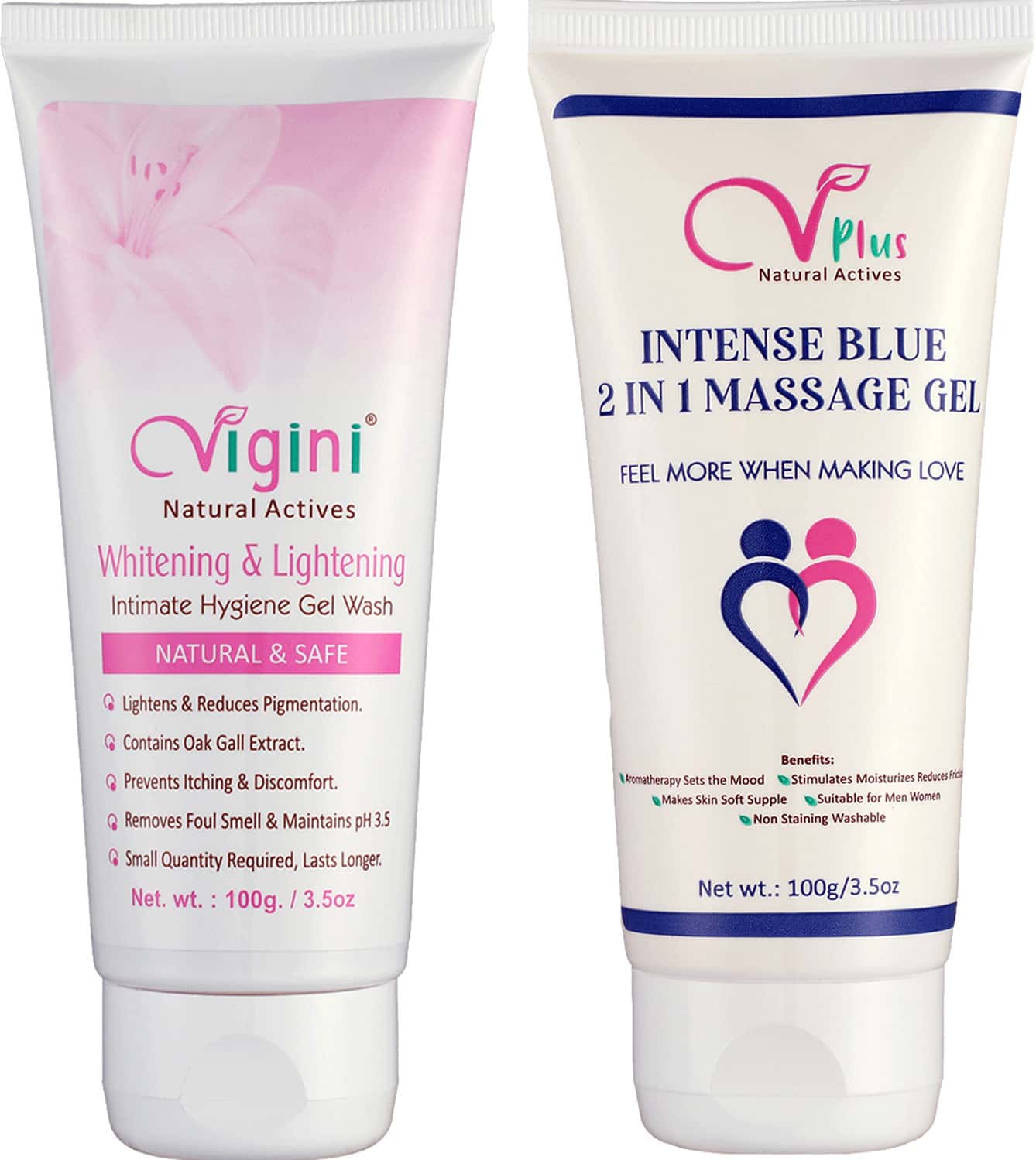 Vigini Vaginal V Intimate Whitening Feminine Hygiene Wash Cool Blue 2in1 Sensual Lubricant Gel 200ml