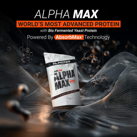 Fuel One Alpha Max Protein Powder (Cold Coffee | 1kg / 2.2lbs) | 26g Protein Per Scoop