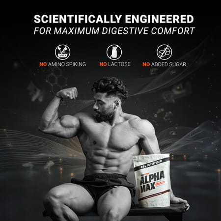 Fuel One Alpha Max Protein Powder (Cold Coffee | 1kg / 2.2lbs) | 26g Protein Per Scoop