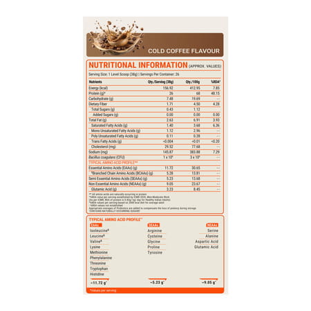 Fuel One Alpha Max Protein Powder (Cold Coffee | 1kg / 2.2lbs) | 26g Protein Per Scoop