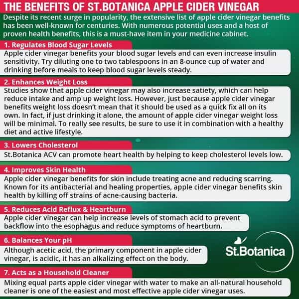 St.botanica Natural Apple Cider Vinegar With Mother Vinegar - 500 Ml - Raw Unfiltered Unrefined