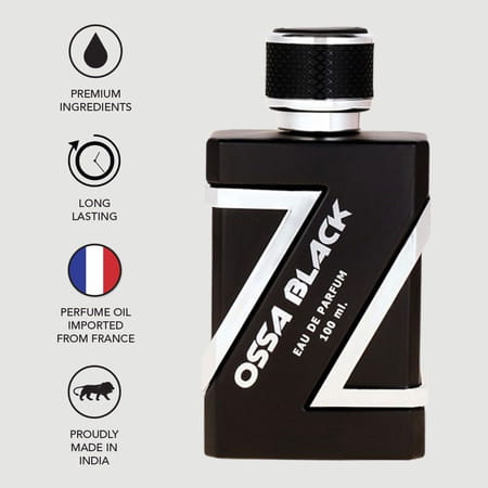 Ossa Black Eau De Parfum | Ambery And Citrusy Notes | For Men | 100 Ml