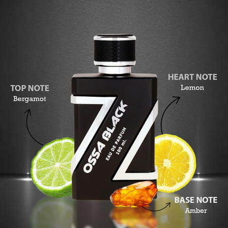 Ossa Black Eau De Parfum | Ambery And Citrusy Notes | For Men | 100 Ml