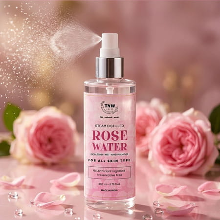 Tnw-The Natural Wash Steam Distilled Rose Water- 100% Natural Toner And Makeup Remover - 200Ml