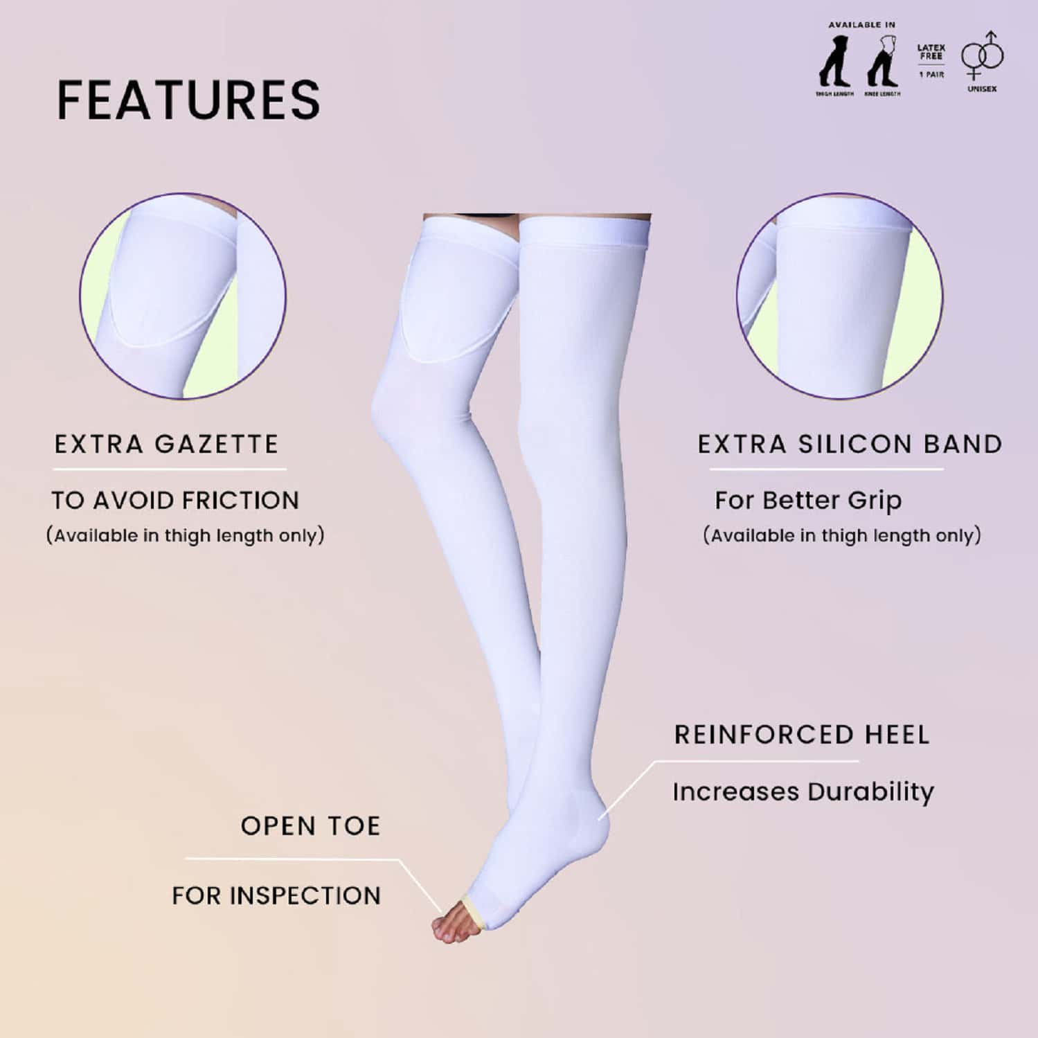 Sorgen Aes Stockings White Thigh Length (Xlarge)