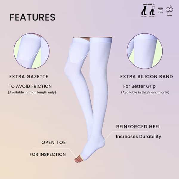 Sorgen Aes Stockings White Thigh Length (Xlarge)