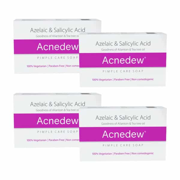 Acnedew Antiacne & Antipimple Soap 75 Gm | Aloe & Salicylic Acid (Pack Of 4)