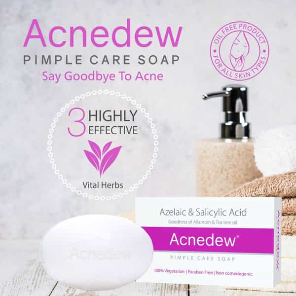 Acnedew Antiacne & Antipimple Soap 75 Gm | Aloe & Salicylic Acid (Pack Of 4)