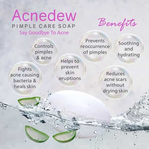 Acnedew Antiacne & Antipimple Soap 75 Gm | Aloe & Salicylic Acid (Pack Of 4)
