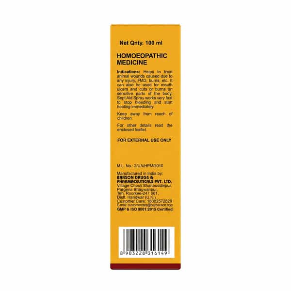 Bakson Homoeopathy Sept Aid | For Veterinary Use | 100 Ml