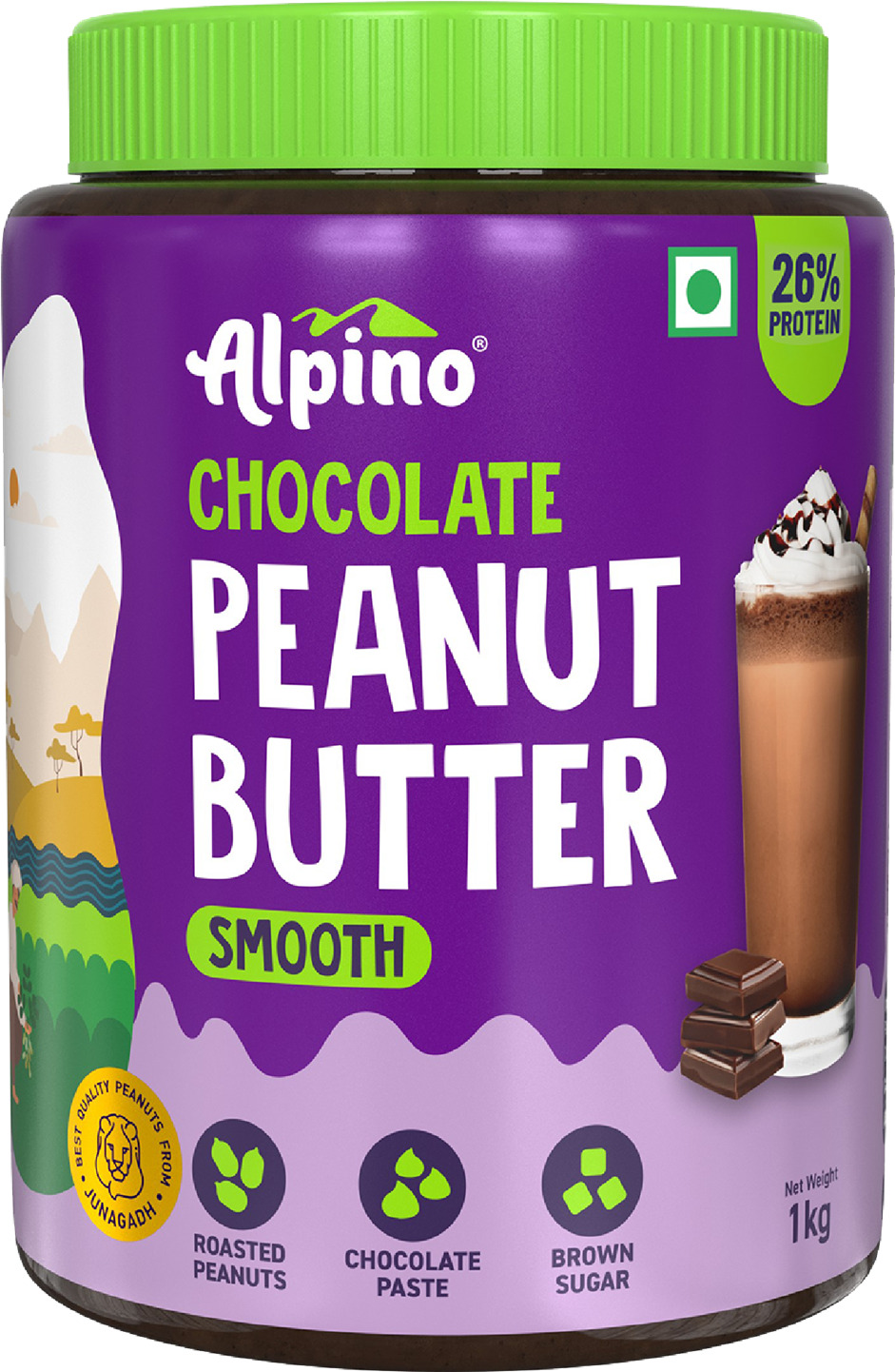 Alpino Chocolate Peanut Butter Smooth Jar 1 Kg