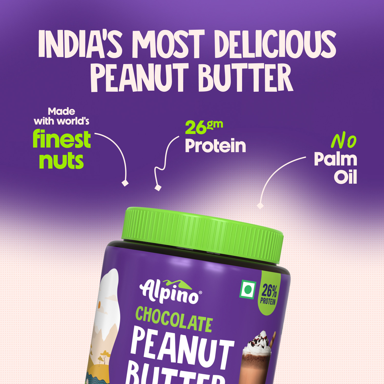 Alpino Chocolate Peanut Butter Smooth Jar 1 Kg
